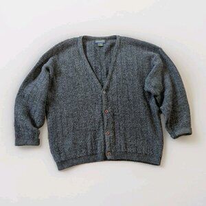 Vintage GRENADIER Cardigan Men's XL Gray Grunge Grandpa Sweater-Made in Canada